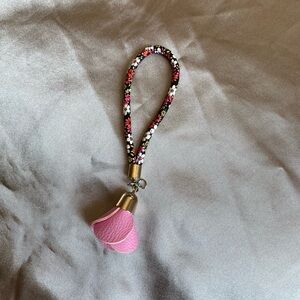 Pink flower keychain